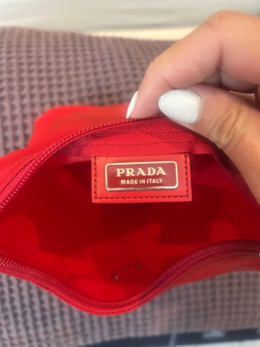 Prada Red Nylon Mini Hobo - Picture 8 of 9